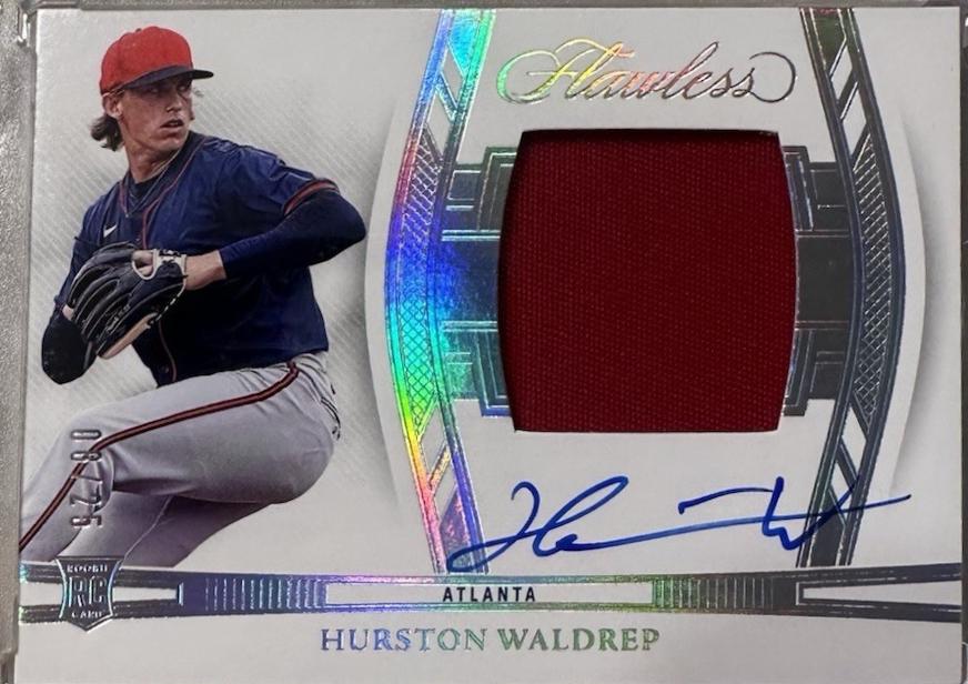 Hurston Waldrep #DPH-HW 2024 Panini Flawless Baseball Draft Patch Autographs (Horizontal)