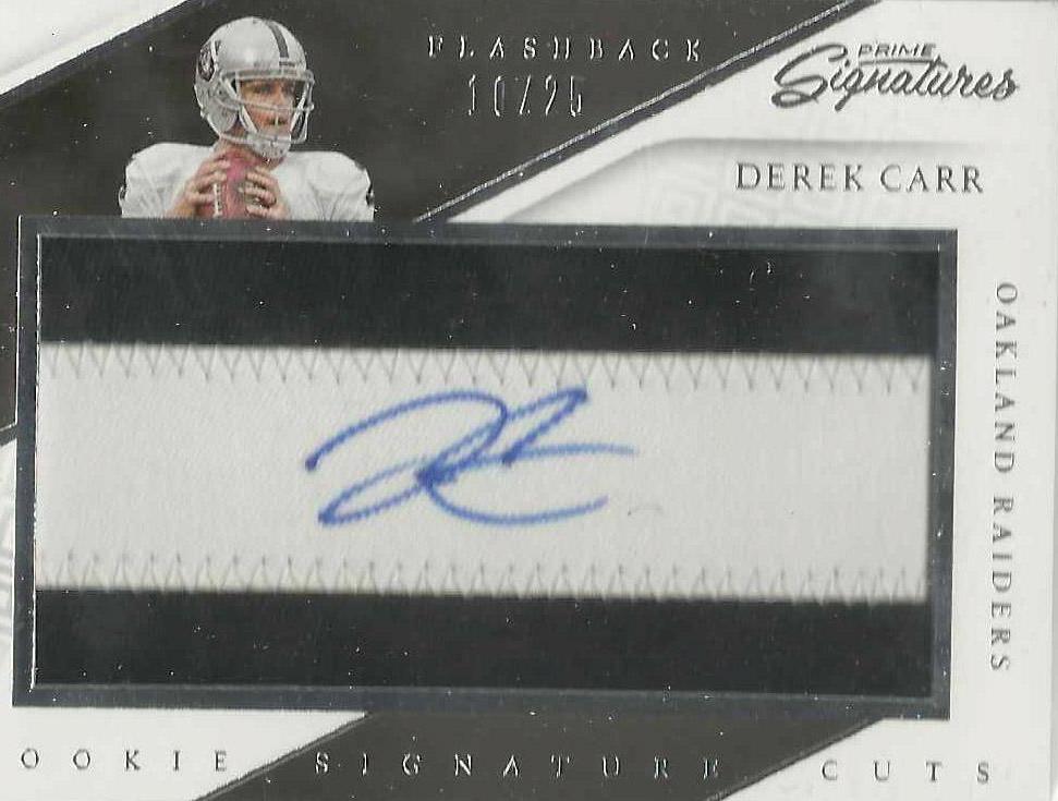 Derek Carr #SCF-DC Football Cards 2016 Panini Prime Signatures Rookie Cuts