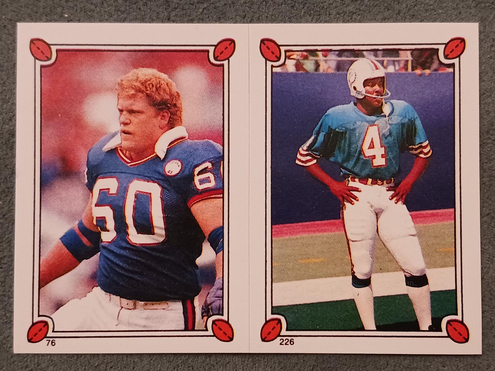 Brad Benson, Reggie Roby Football Cards 1987 Topps Stickers