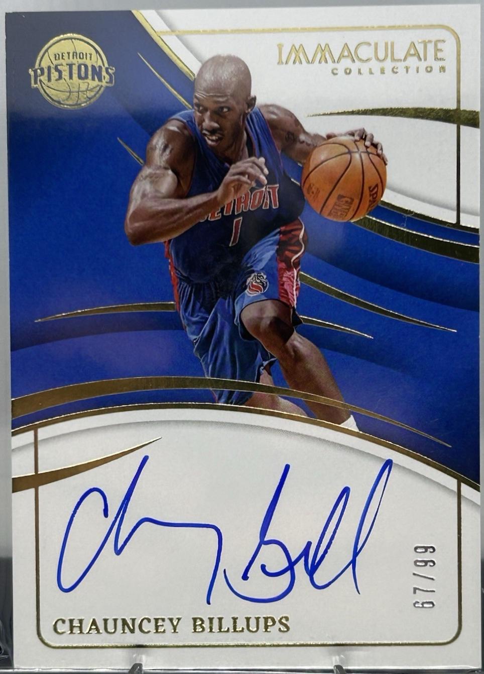 Chauncey Billups #18 Basketball Cards 2023 Panini Immaculate Signature
