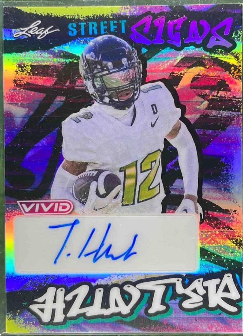 Travis Hunter #SS-TH1 2024 Leaf Vivid Street Signs Autograph Football