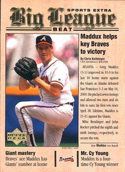 Greg Maddux #BB19 Baseball Cards 2001 Upper Deck Big League Beat