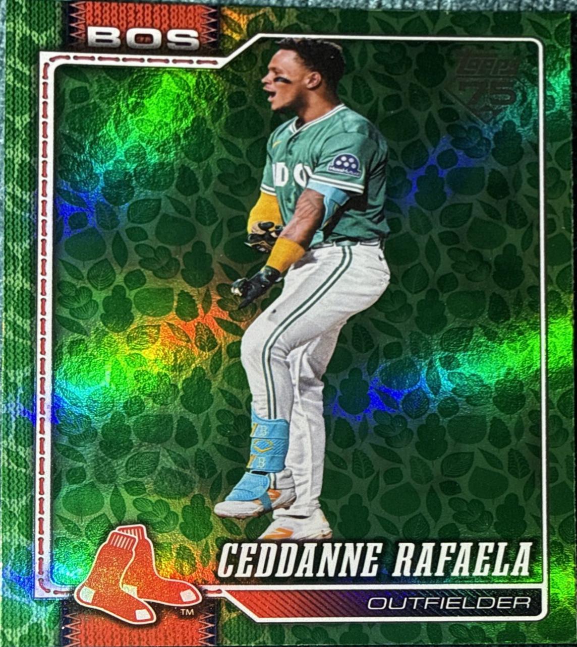 2026 Topps Ceddanne Rafaela [Holiday Dots Green Pink] #101 card