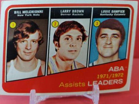 ABA Assists Leaders: Bill Melchionni / Larry Brown / Louie Dampier #264 1972 Topps Basketball