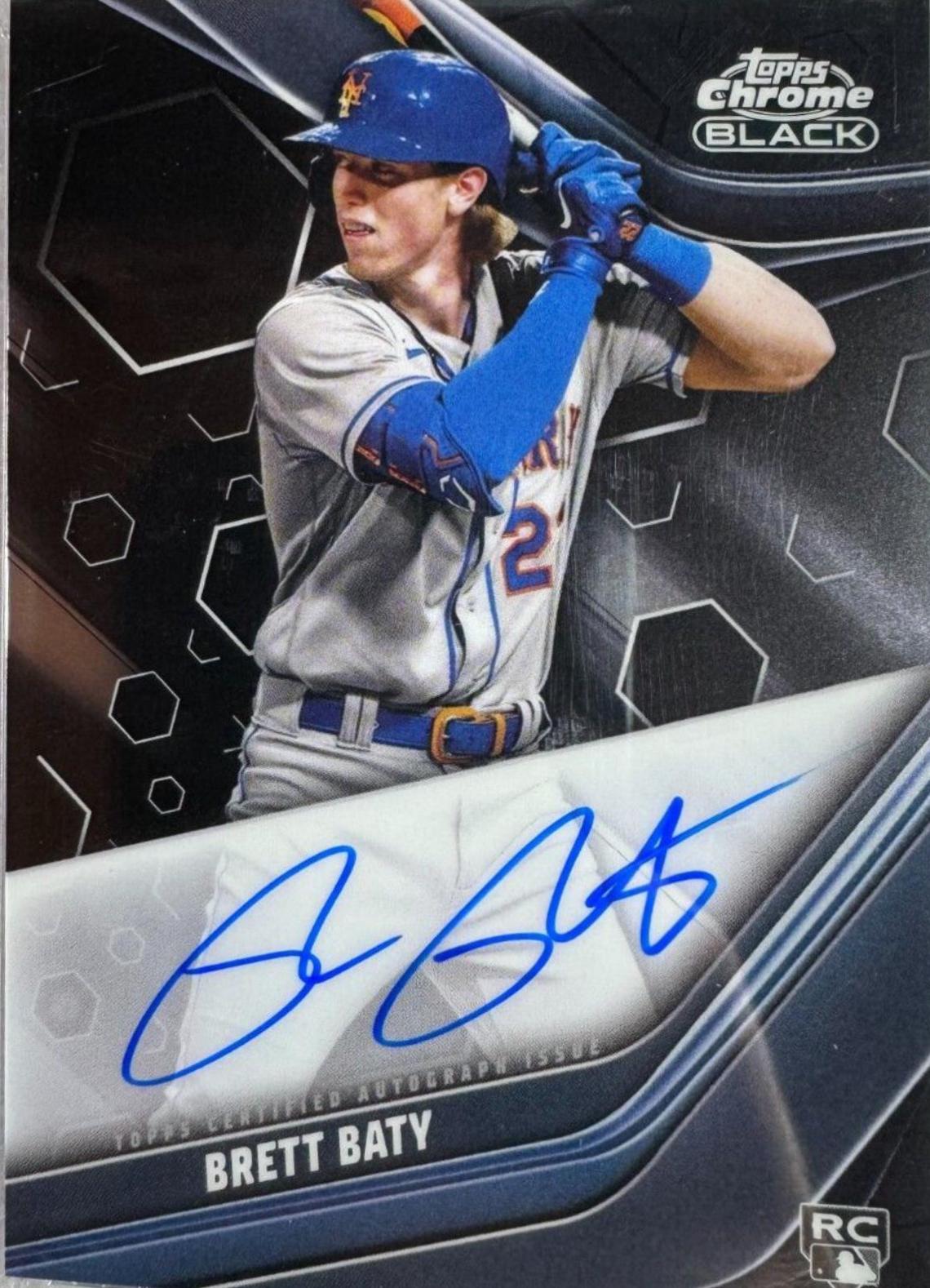 Brett Baty #CBA-BBA Baseball Cards 2023 Topps Chrome Black Autographs