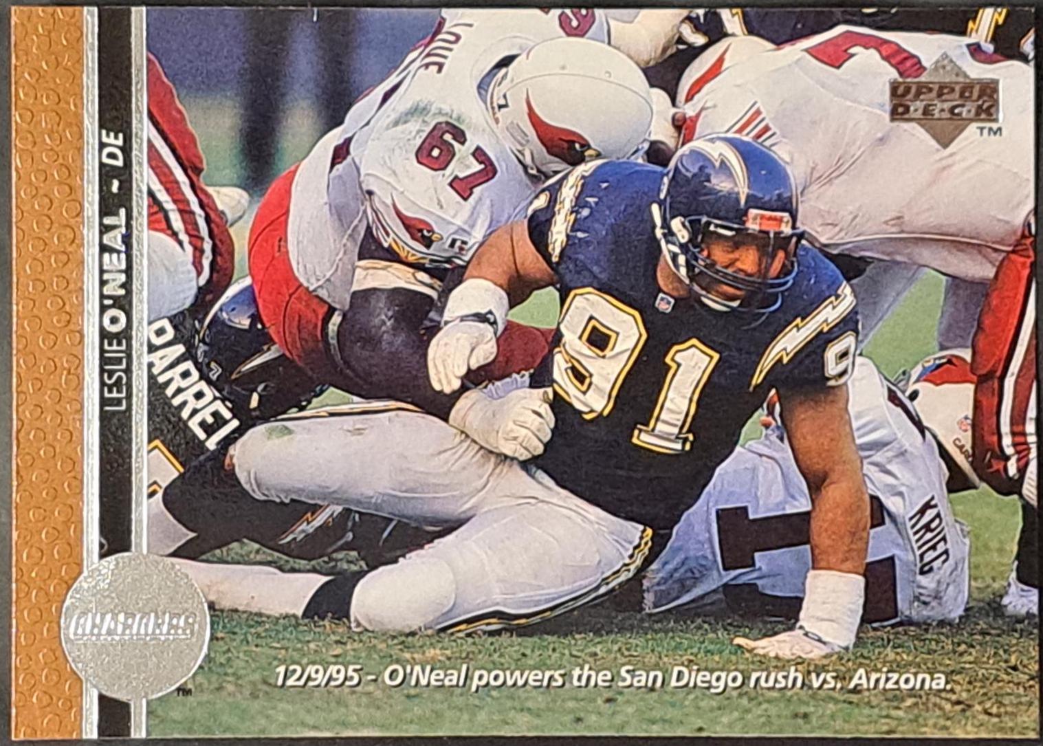 Leslie O'Neal #34 Football Cards 1996 Upper Deck