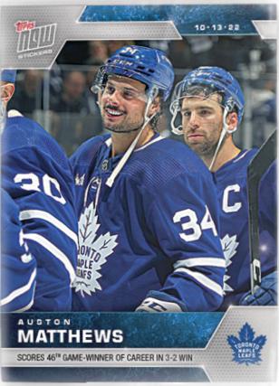Auston Matthews #9 Hockey Cards 2022 Topps Now