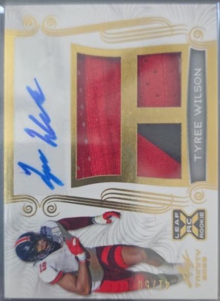 Tyree Wilson #TA-TW1 2023 Leaf Trinity Triple Memorabilia Autograph Football