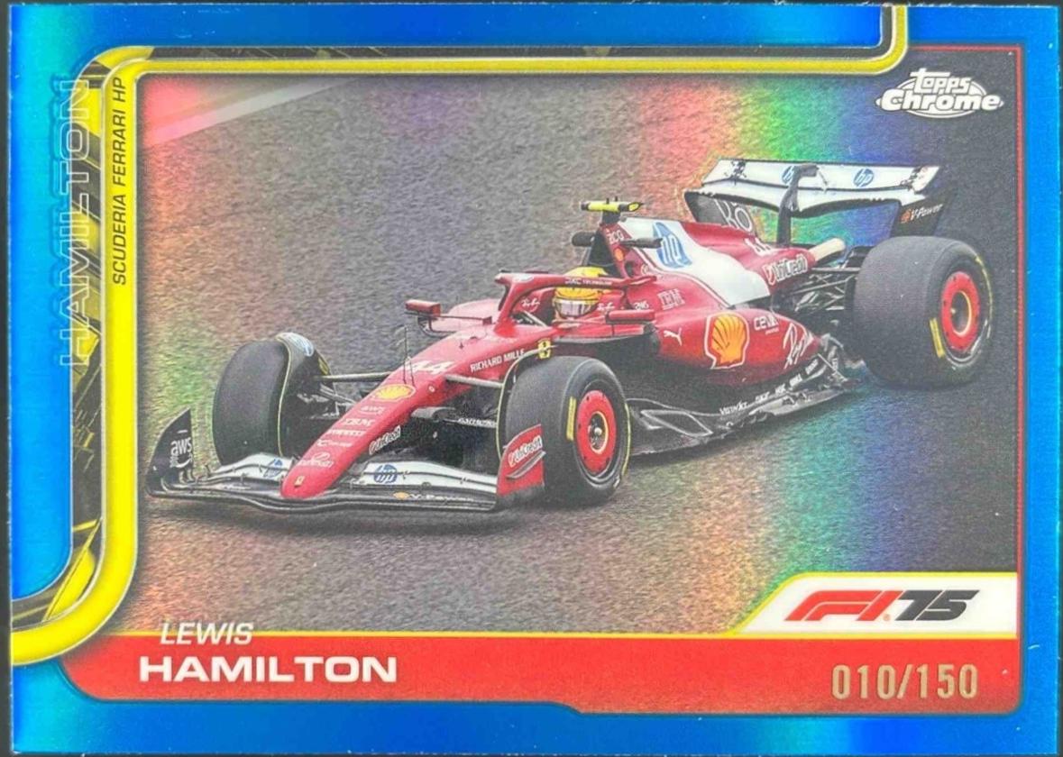 Lewis Hamilton [Blue Refractor] #76 Prices | 2025 Topps Chrome Formula ...