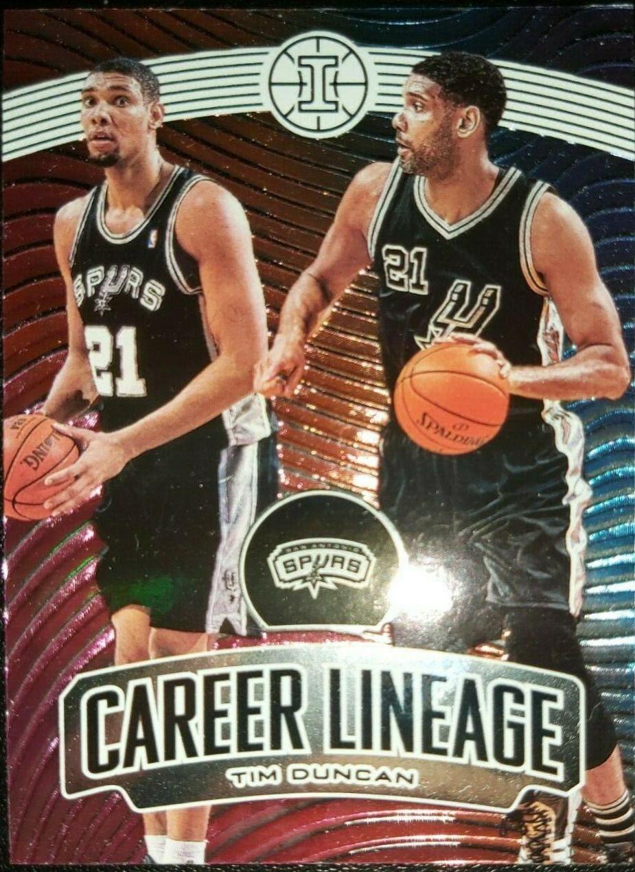 Tim Duncan #9 Basketball Cards 2019 Panini Illusions Career Lineage
