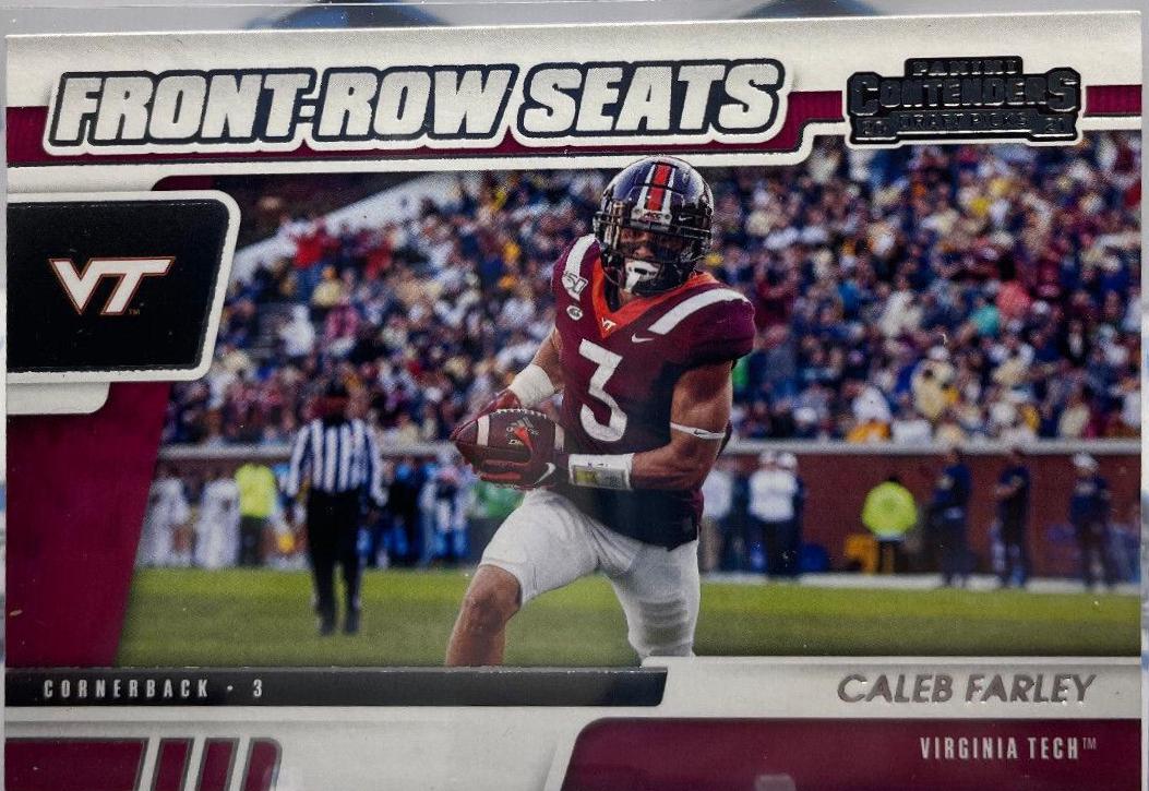 Caleb Farley #10 Football Cards 2021 Panini Contenders Draft Picks Front Row Seats