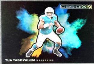 Tua Tagovailoa #CB-11 Football Cards 2021 Panini Obsidian Color Blast Black