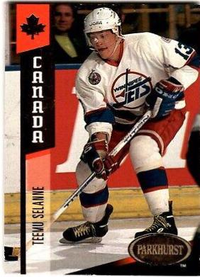 Teemu Selanne #G8 Hockey Cards 1993 Parkhurst USA Canada Gold