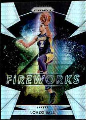 Lonzo Ball #7 Basketball Cards 2018 Panini Prizm Fireworks