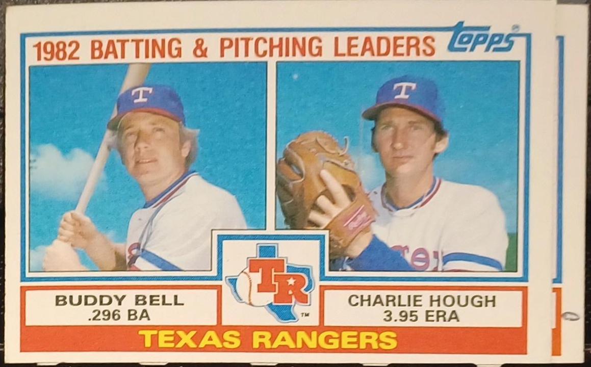 Rangers 1982 Batting/Pitching Leader #412 Baseball Cards 1983 Topps