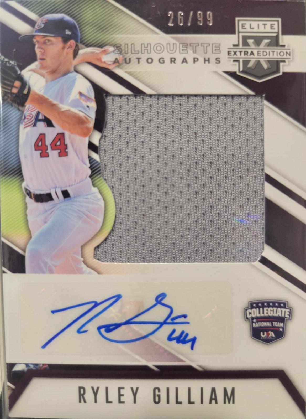 Ryley Gilliam #USCS-RG Baseball Cards 2017 Panini Elite Extra Edition USA Collegiate National Team Silhouette Autograph