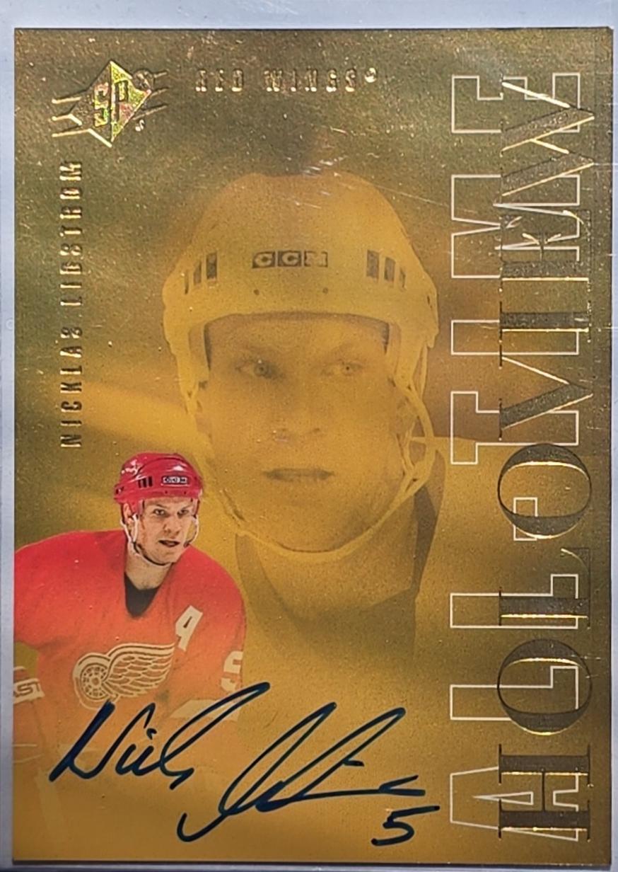 Nicklas Lidstrom #ATG-NL Hockey Cards 2024 SPx All-Time Holoview Autograph