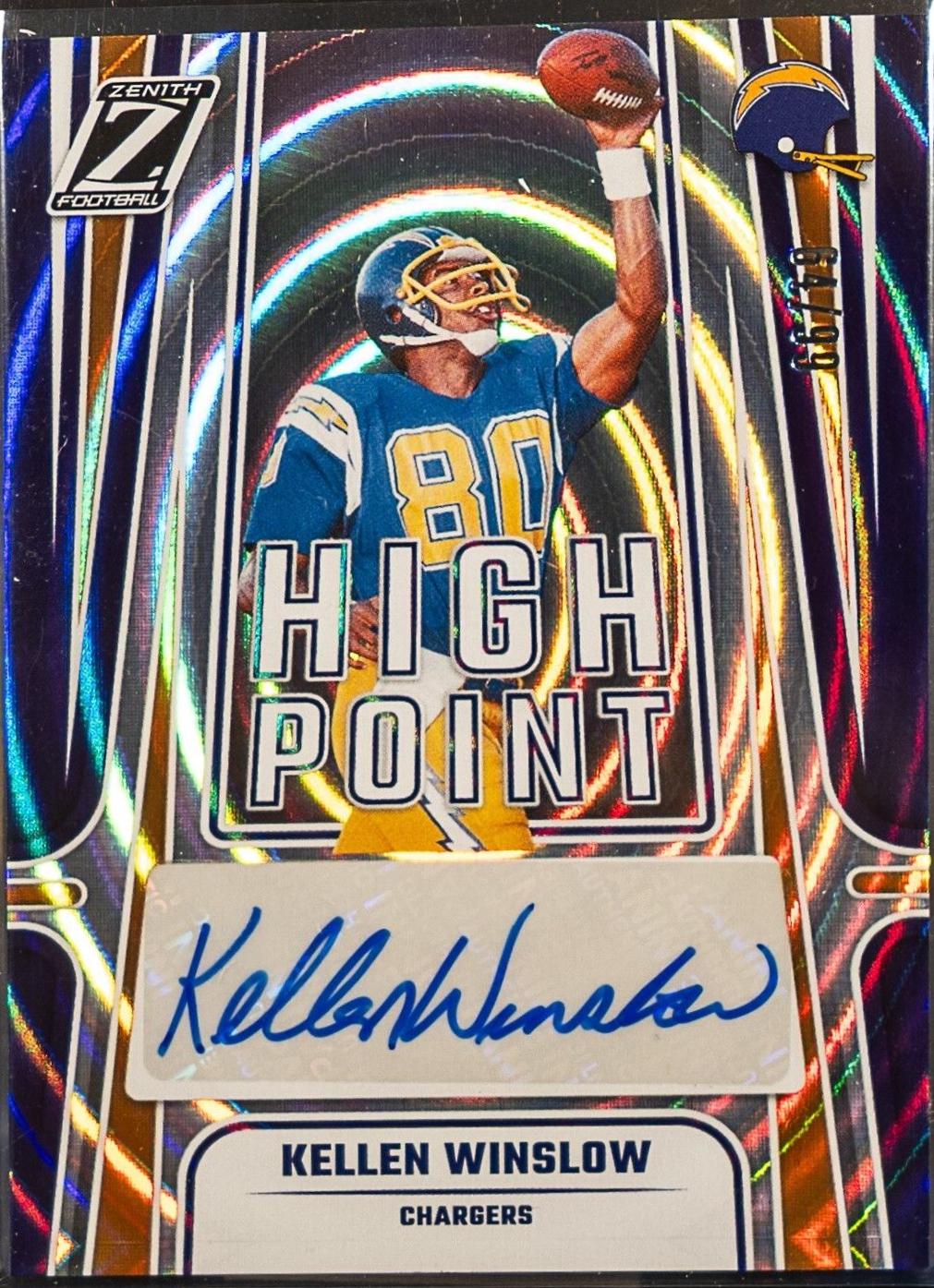 Kellen Winslow #HPS-KWW Football Cards 2024 Panini Zenith High Point Signature