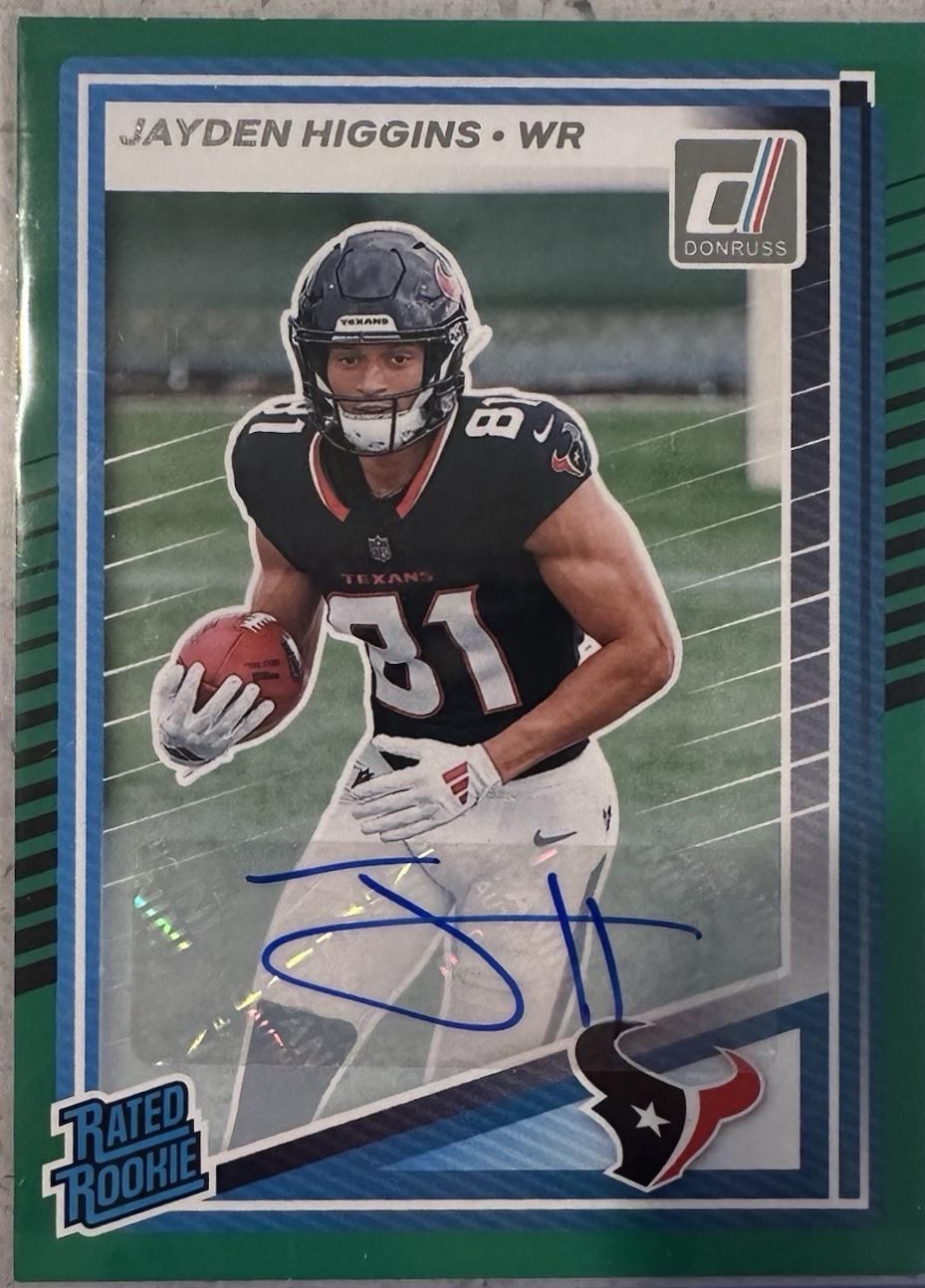 Jayden Higgins [Green Autograph] #334 Prices | 2025 Panini Donruss