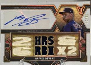 Rafael Devers #TTAR-RD1 Baseball Cards 2022 Topps Triple Threads Autograph Relic