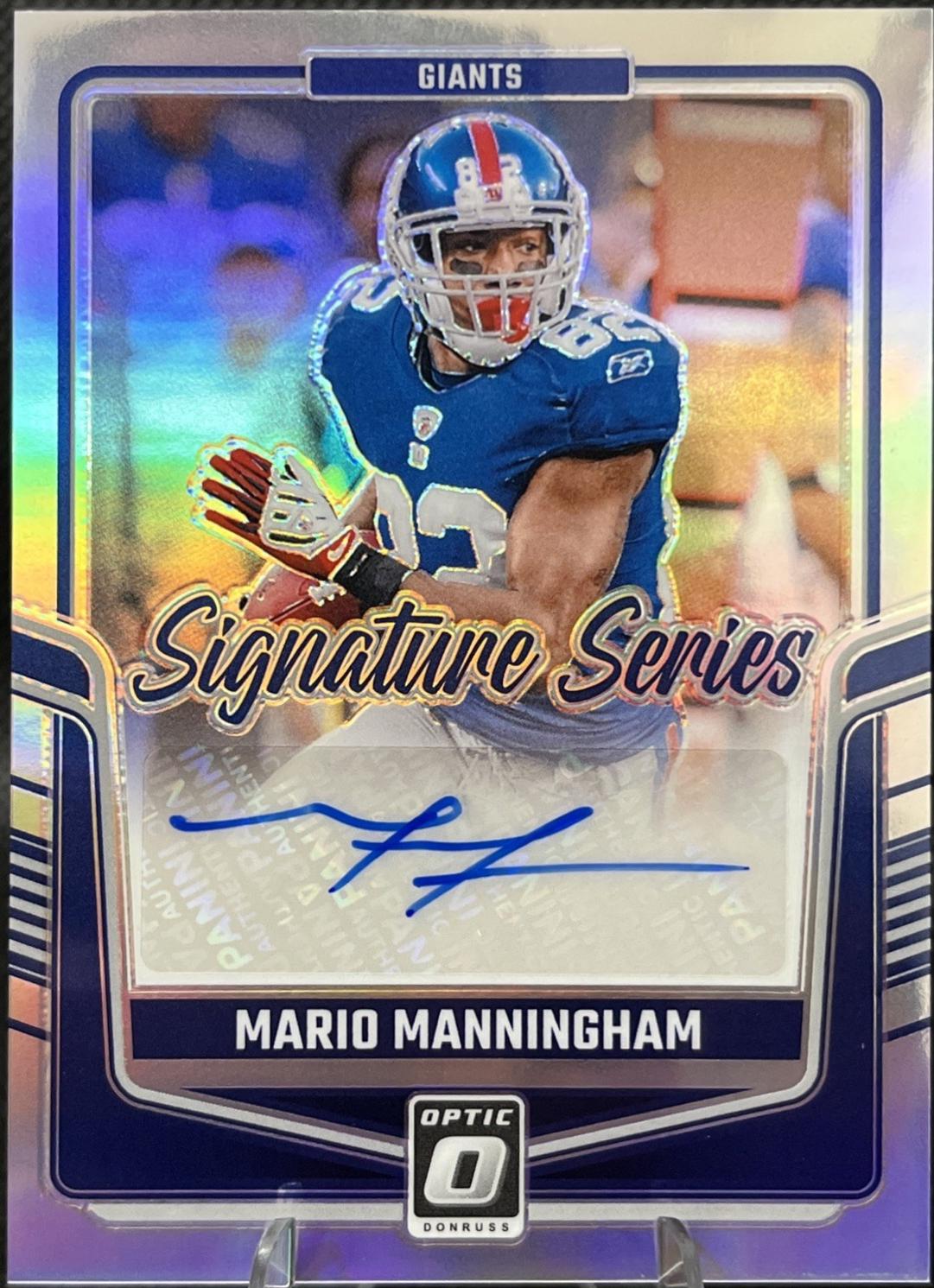 Mario Manningham #SSH-MMM Football Cards 2024 Panini Donruss Optic Signature Series Holo