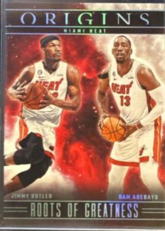 Jimmy Butler / Bam Adebayo #14 Basketball Cards 2023 Panini Origins Roots of Greatness