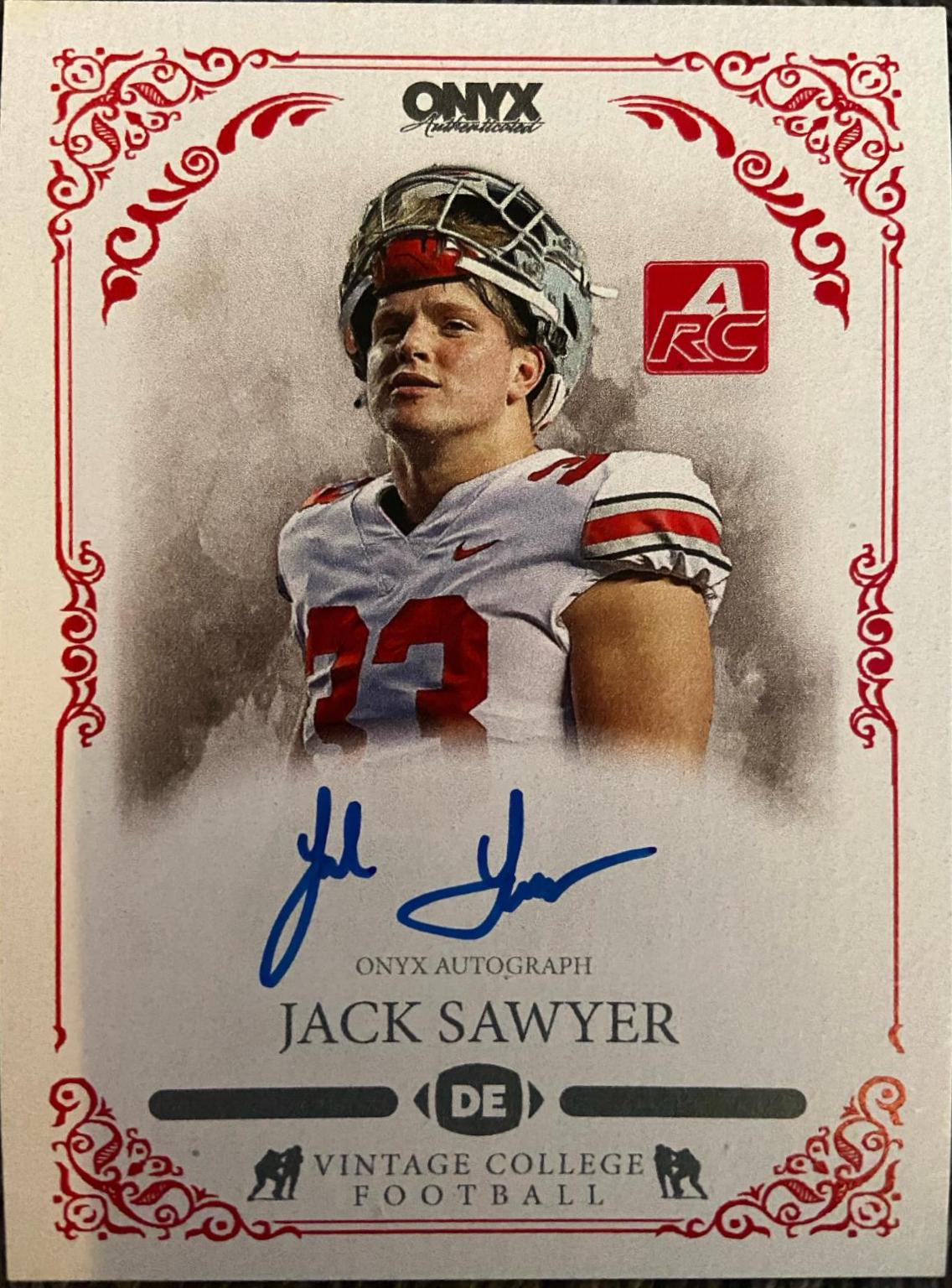 Jack Sawyer #CASA 2022 Onyx Vintage College Autographs Football