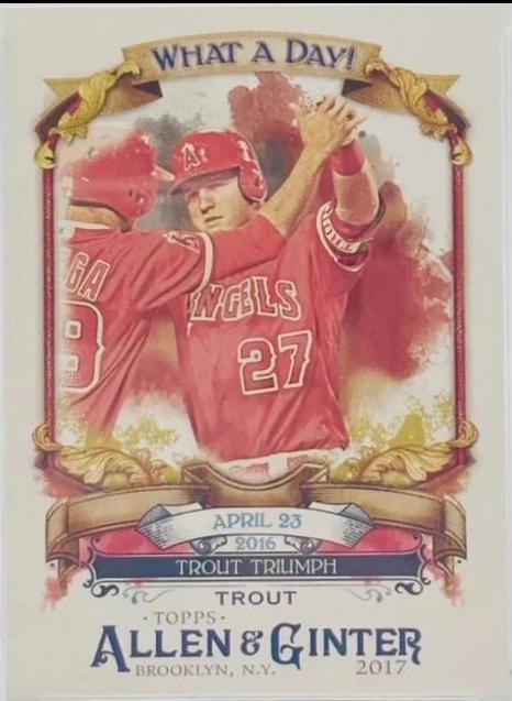 Mike Trout #WAD-27 Baseball Cards 2017 Topps Allen & Ginter What A Day