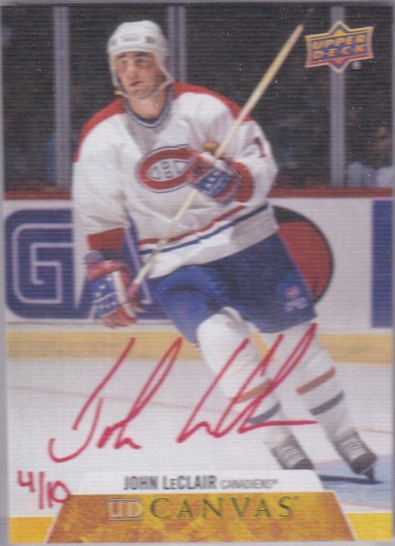 John LeClair #CS-JL Hockey Cards 2020 Upper Deck Clear Cut Canvas Signatures