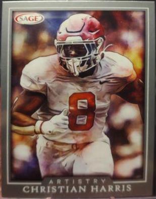 Christian Harris #9 Football Cards 2022 Sage Artistry