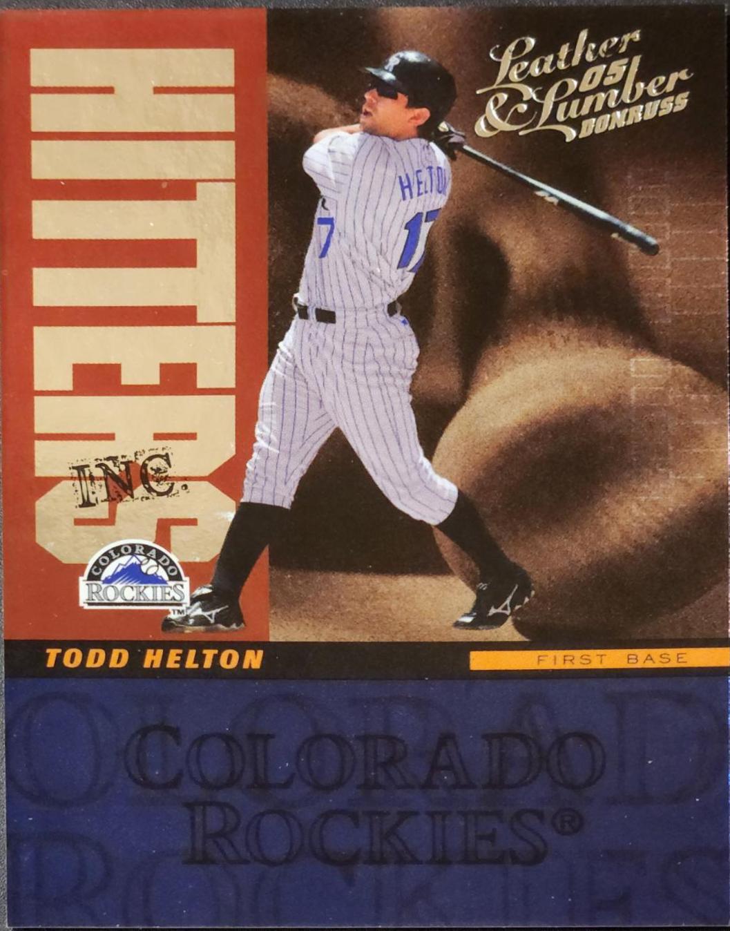 Todd Helton #HI-20 Baseball Cards 2005 Donruss Leather & Lumber Hitters Inc