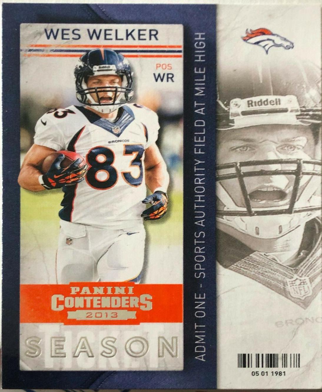 Wes Welker #16 Football Cards 2013 Panini Contenders