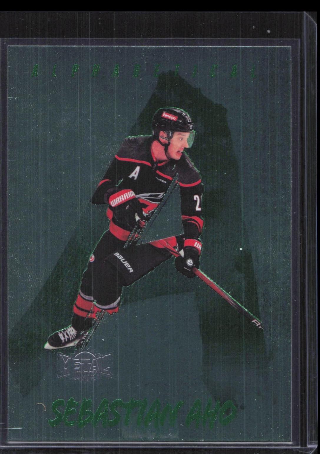 Sebastian Aho #A-1 Hockey Cards 2024 SkyBox Metal Universe Alphabetical