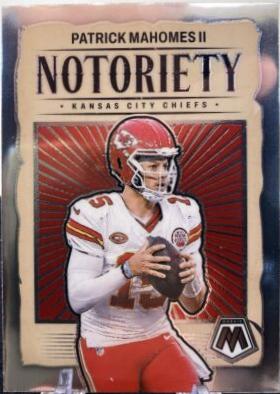 Patrick Mahomes II #1 Football Cards 2024 Panini Mosaic Notoriety