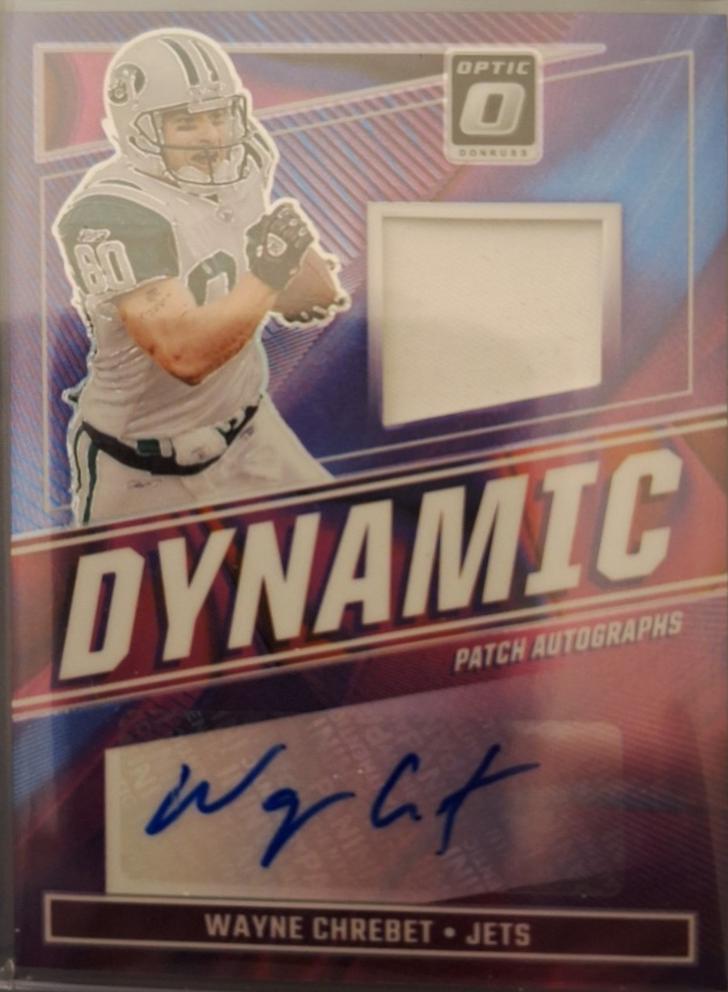 Wayne Chrebet #13 Football Cards 2024 Panini Donruss Optic Dynamic Patch Autograph
