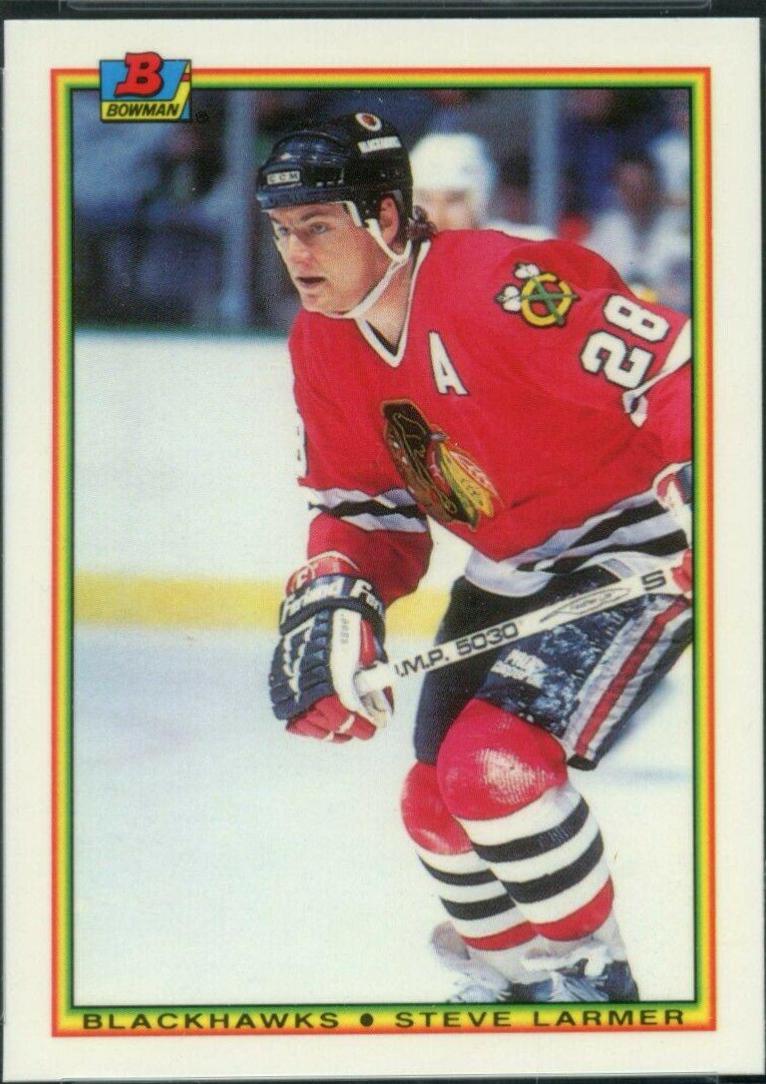 Steve Larmer #5 Hockey Cards 1990 Bowman Tiffany