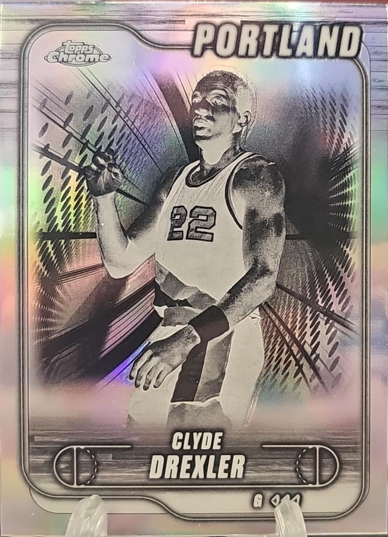 ひ*じ様 カゴアミドリ　特大❣️　フランスペリゴールバスケットとポストカード Clyde Drexler [Negative Refractor] #30 Prices | 2024 Topps Chrome