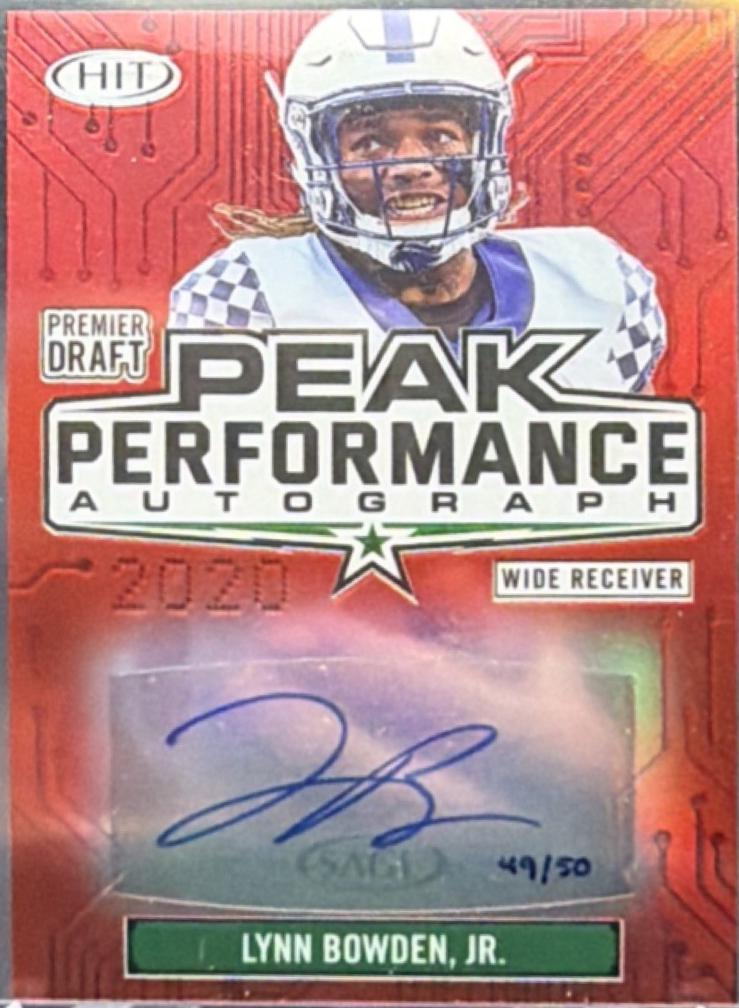 Lynn Bowden Jr. #PKA-LBJ 2020 Sage Hit Peak Performance Autograph Football