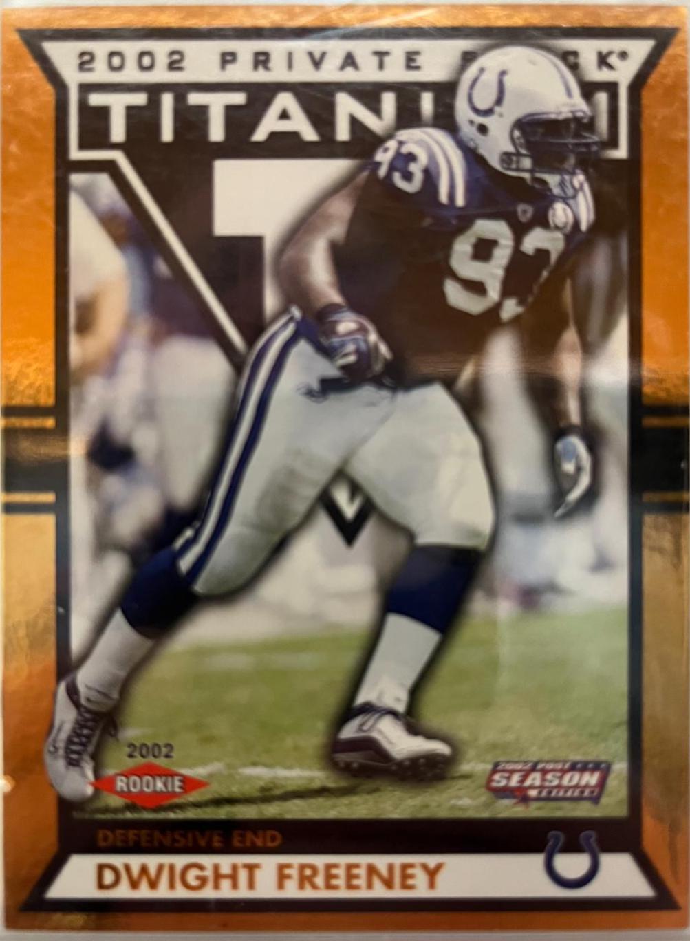 Dwight Freeney #16 Football Cards 2002 Pacific Private Stock Titanium Postseason Edition