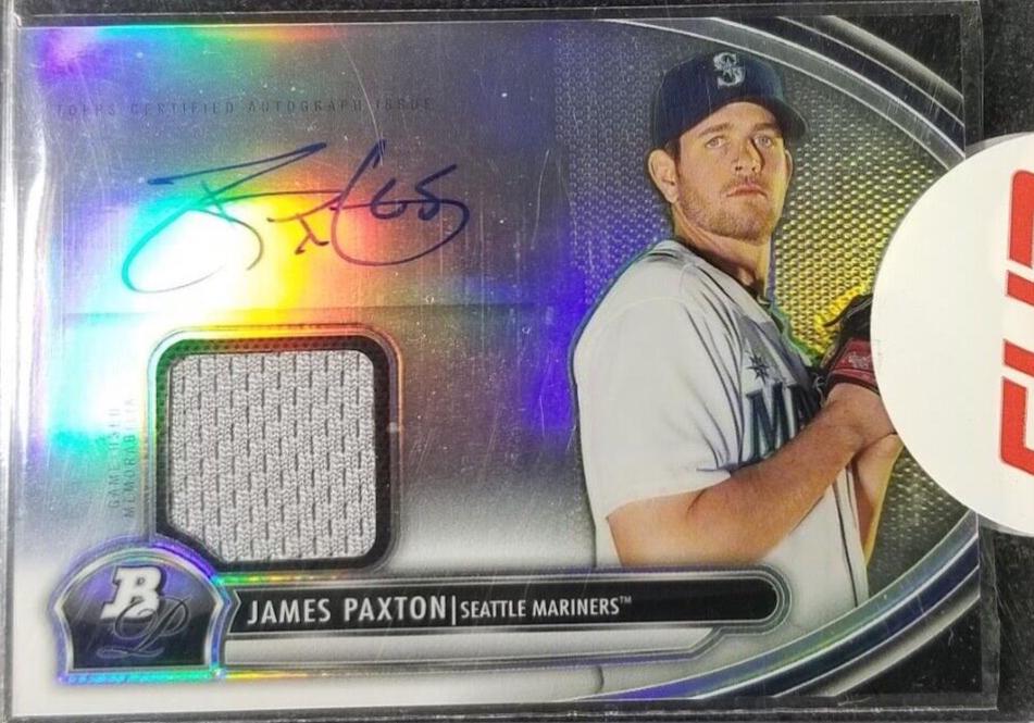 James Paxton #AR-JPA Baseball Cards 2013 Bowman Platinum Autograph Relics