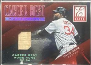 David Ortiz #12 Baseball Cards 2015 Panini Elite Career Best Materials
