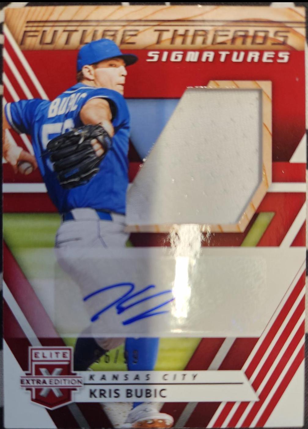 Kris Bubic #FTS-KB Baseball Cards 2020 Panini Elite Extra Edition Future Threads Signatures