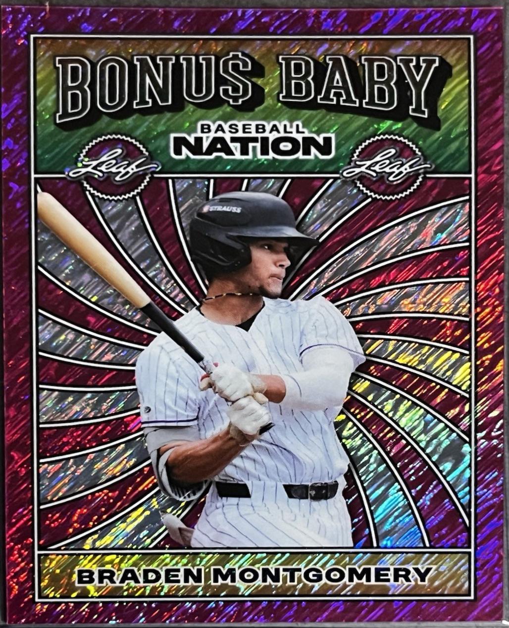 Braden Montgomery #BB-2 2025 Leaf Baseball Nation Bonus Baby