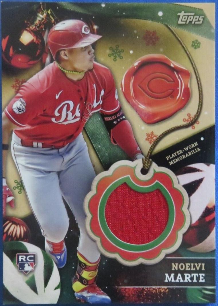 Noelvi Marte #RC-NM Baseball Cards 2024 Topps Holiday Relic