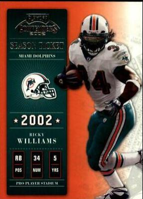 Ricky Williams #5 Football Cards 2002 Playoff Contenders