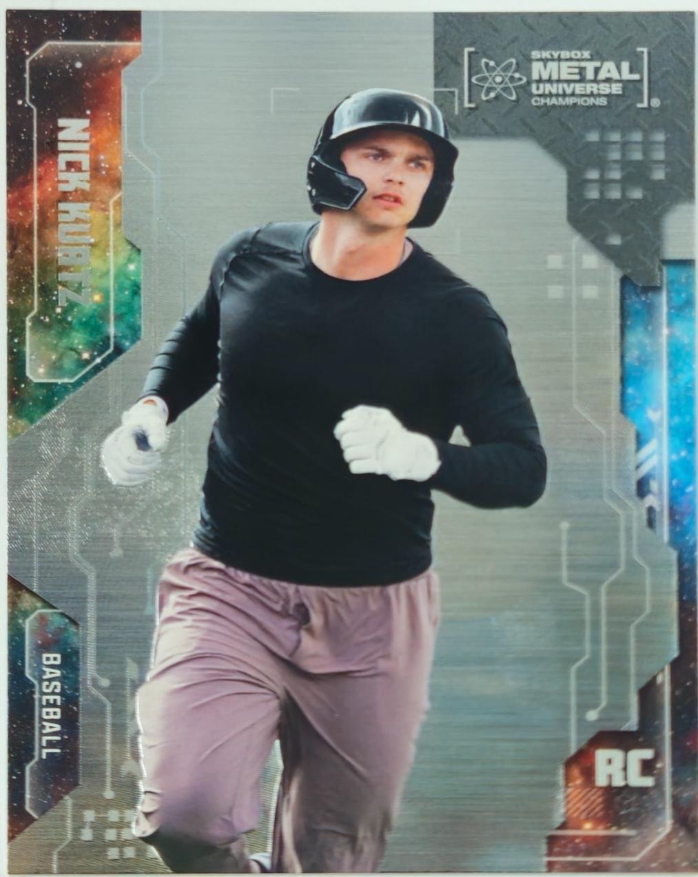 Nick Kurtz #30 Baseball Cards 2024 SkyBox Metal Universe Champions
