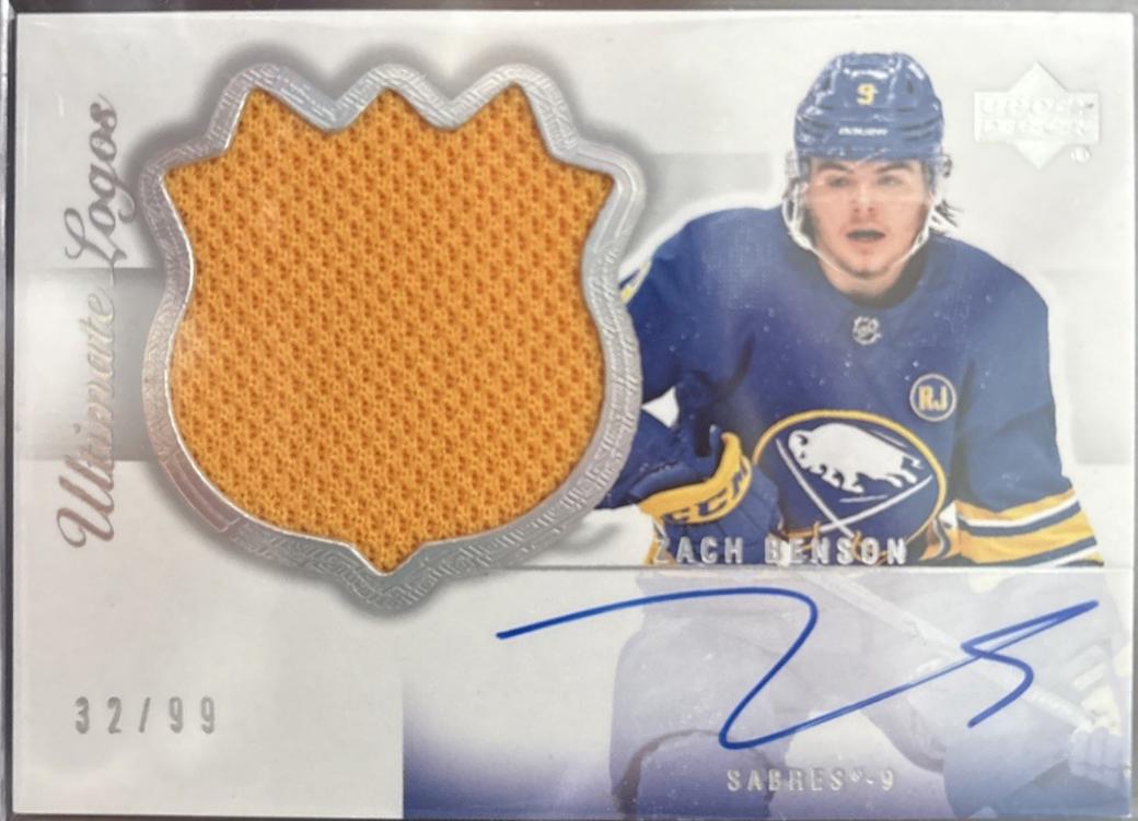 Zach Benson #03R-ZB Hockey Cards 2023 Upper Deck Ultimate Collection Rookie Retro Material Signature