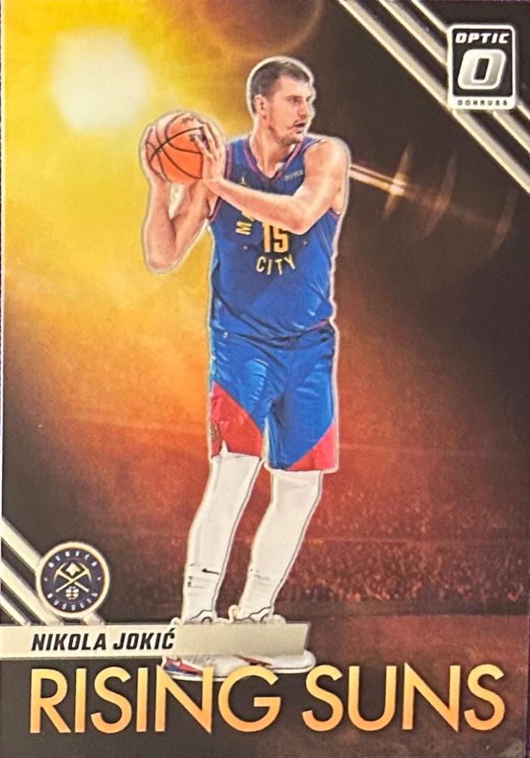 Nikola Jokic #13 Basketball Cards 2023 Donruss Optic Rising Suns