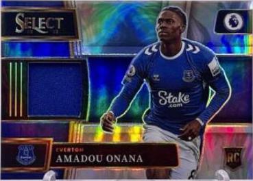 Amadou Onana #SM-AOA Soccer Cards 2022 Panini Select Premier League Memorabilia