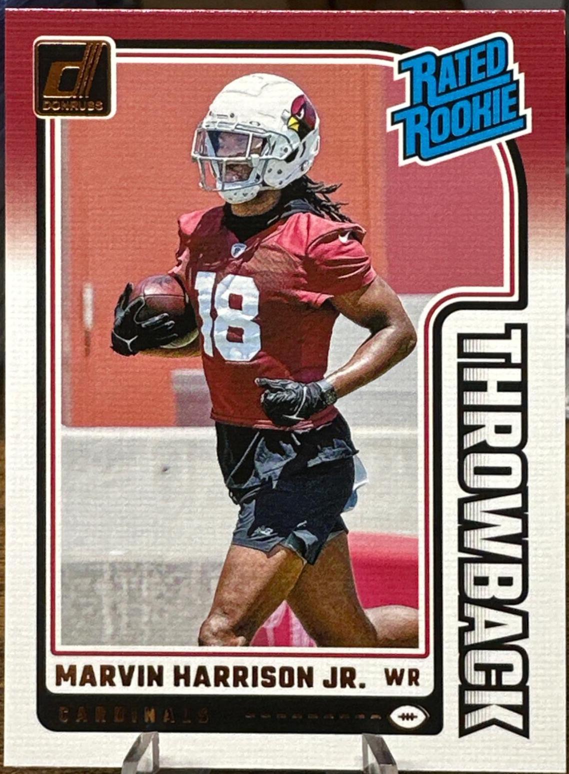 Marvin Harrison Jr #44 Football Cards 2024 Panini Donruss Throwback